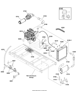 Engine Group Diagram and Parts List for 076650-02  Briggs and Stratton Generator